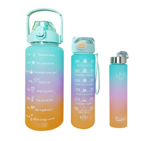 Набор бутылок для воды с маркером времени, комплект из 3 шт. Мотивационная бутылка для питья - фото 6 - id-p214260549