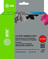Картридж струйный Cactus CS-PGI1400BK/C/M/Y 4цв. набор (72мл) для Canon MB2050/MB2350/MB2040/MB2340