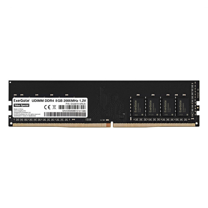 Модуль памяти ExeGate Value DIMM DDR4 8GB 3200MHz (EX293813RUS) - фото 1 - id-p214260900