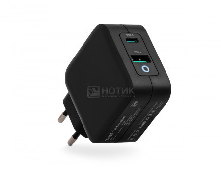 Сетевое зарядное устройство TopON TOP-GaN-65WB 65W USB, USB Type-C, Power Delivery, Quick Charge 4.0, Черный - фото 1 - id-p214263239
