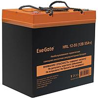 Аккумуляторная батарея ExeGate HRL 12-55 (12V 55Ah, под болт М6) EX285652RUS
