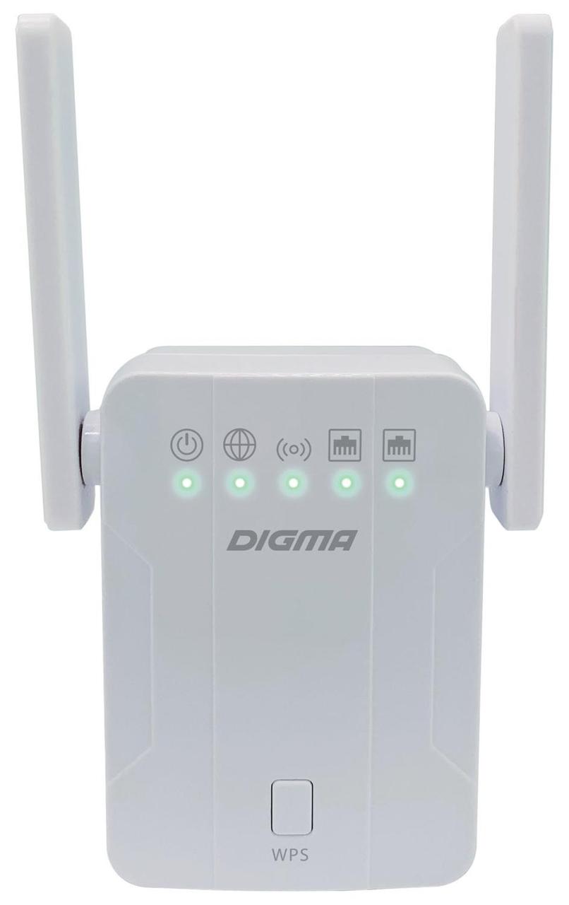 Повторитель беспроводного сигнала Digma D-WR300 10/100BASE-TX белый (упак.:1шт) - фото 1 - id-p214265232
