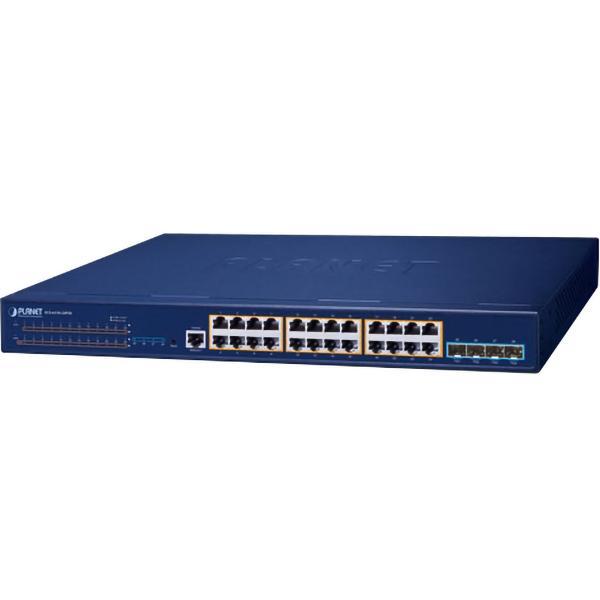 Коммутатор PLANET Layer 3 24-Port 10/100/1000T 802.3at PoE + 4-Port 10G SFP+ Stackable Managed Switch (370W - фото 1 - id-p214269185