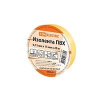 TDM SQ0526-0012 Изолента ПВХ 0,13*15мм Желтая 20м