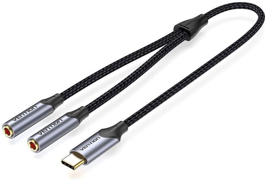 Vention BGNHY Кабель-разветвитель USB-C -- 2xJack3.5-F 0.3м - фото 1 - id-p214261472