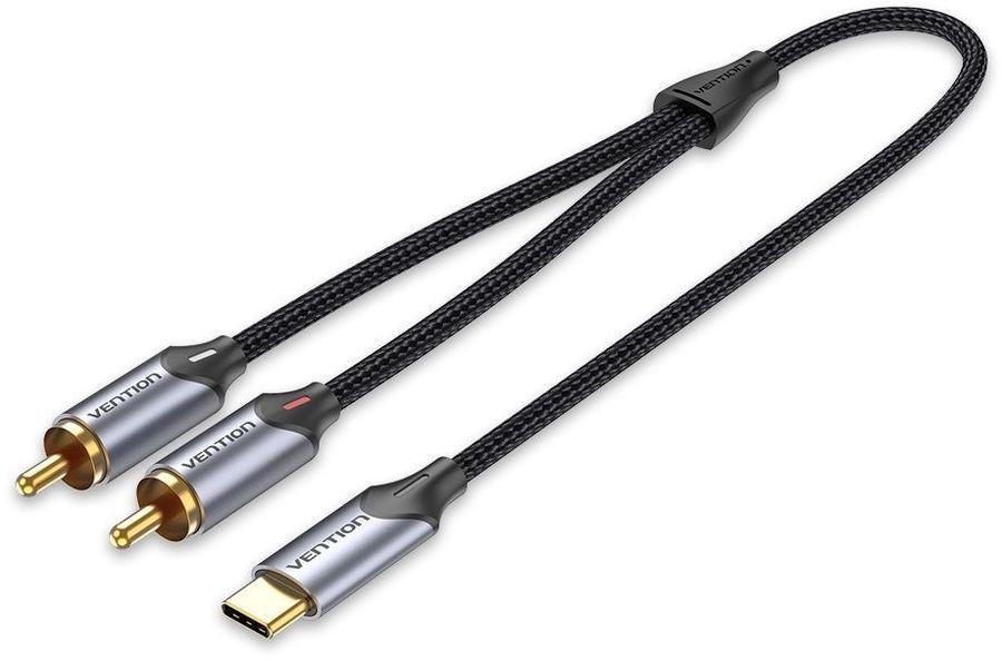 Переходник-разветвитель Vention гибкий USB-C M/2RCA M - 1.5м BGUHG - фото 1 - id-p214261473
