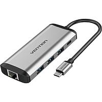 Vention THAHB Кабель-адаптер USB-C - HDMI(F)+3xUSB3.0+PD+SD/microSD CR