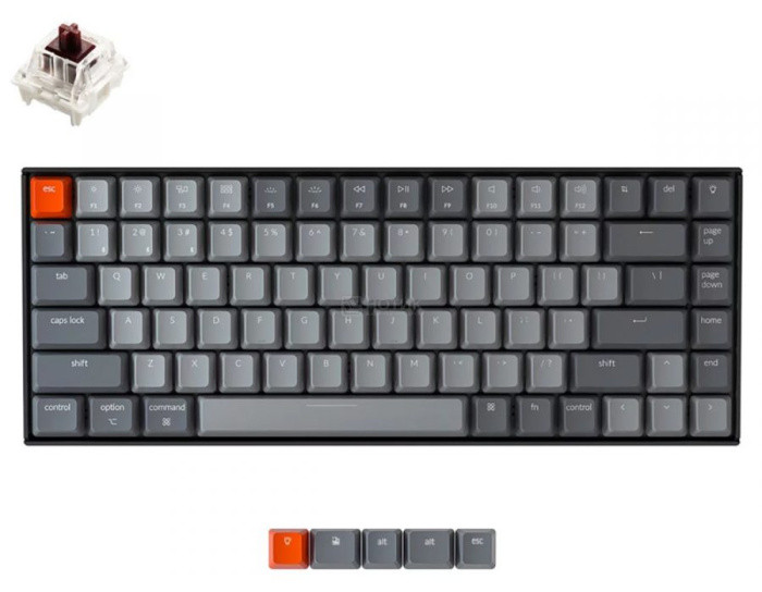 Клавиатура беспроводная механическая Keychron K2 v2 (Hot-swappable), Gateron G Pro Brown Switch, Bluetooth, - фото 1 - id-p214271350
