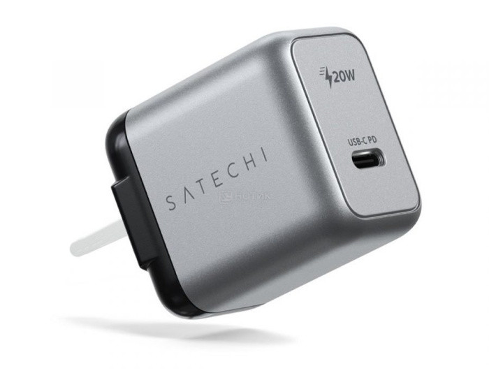 Сетевое зарядное устройство Satechi 20W USB-C PD Wall charger ST-UC20WCM-EU, USB Type-C (PD), Серый - фото 1 - id-p214274269