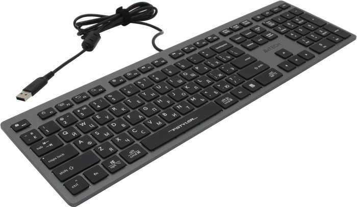 Клавиатура A4Tech Fstyler FX60 серый USB slim LED (FX60 GREY / WHITE) - фото 1 - id-p214270356