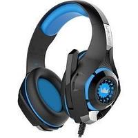 Наушники игровые CMGH-101T Black&Blue Crown (jack 3.5мм 4pin+ адаптер 2*jack spk+mic, Кабель 2.1м, D 250мм,