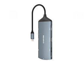 Док-станция Canyon DS-15 Type-C CNS-TDS15 (USB 2.0, 2xUSB 3.1, USB Type-C, HDMI, RJ-45, SD, microSD), Серый