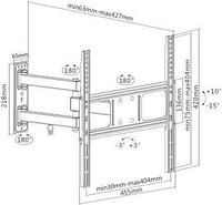 Кронштейн для телевизора Ultramounts UM872 черный 32"-55" макс.35кг настенный поворотно-выдвижной и наклонный