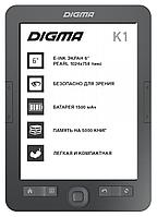 Электронная книга Digma K1 6" E-ink HD Pearl 758x1024 600MHz 128Mb/4Gb/SD/microSDHC темно-серый