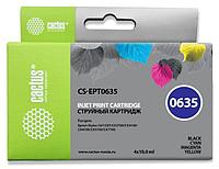 Картридж струйный Cactus CS-EPT0635 T0635 черный/голубой/пурпурный/желтый набор (40мл) для Epson Stylus