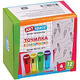 Точилка пластиковая ArtSpace 1 отверстие, контейнер, ассорти, фото 3