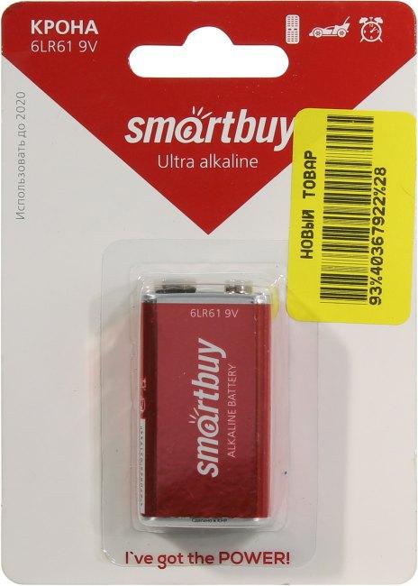 Батарея питания Smartbuy SBBA-9V01B 9V щелочной (alkaline) типа "Крона" - фото 1 - id-p214275950