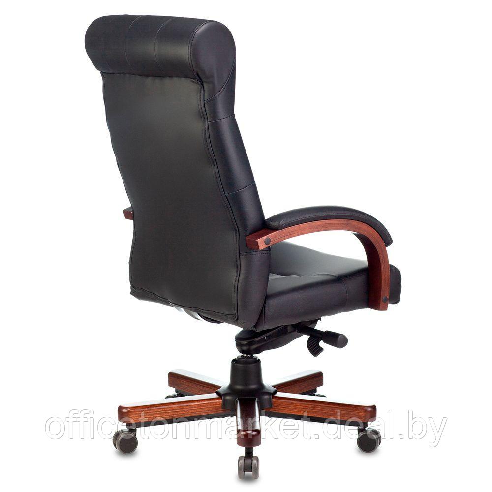 Кресло для руководителя Бюрократ T-9928WALNUT, кожа, металл/дерево, черный - фото 4 - id-p214255825