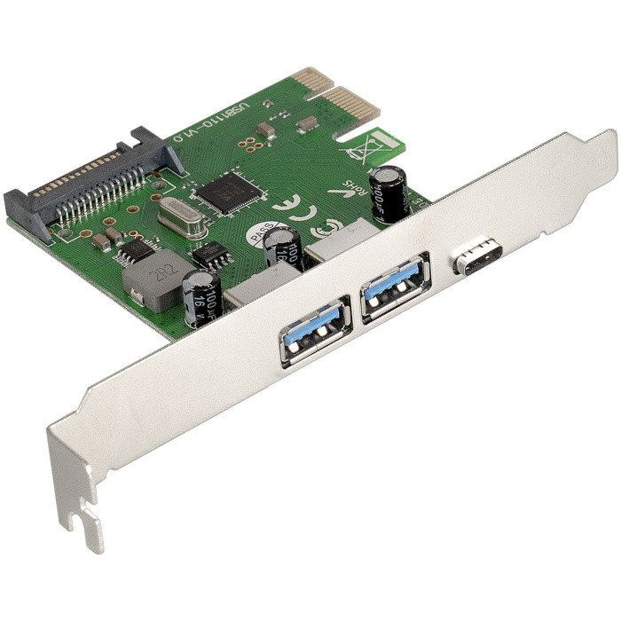 Контроллер ExeGate EXE-321 (PCI-E x4 v3.0, 20Gbps (USB3.2 GEN2x2) Type-C ext., ASMedia Chipset ASM3242) - фото 1 - id-p214261016