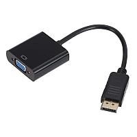 Bion Переходник с кабелем DisplayPort - VGA, 20M/15F, длинна кабеля 15 см, позолоченные контакты, черный