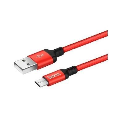 HOCO HC-62851 X14/ USB кабель Micro/ 1m/ 2A/ Нейлон/ Red&Black - фото 1 - id-p214276404