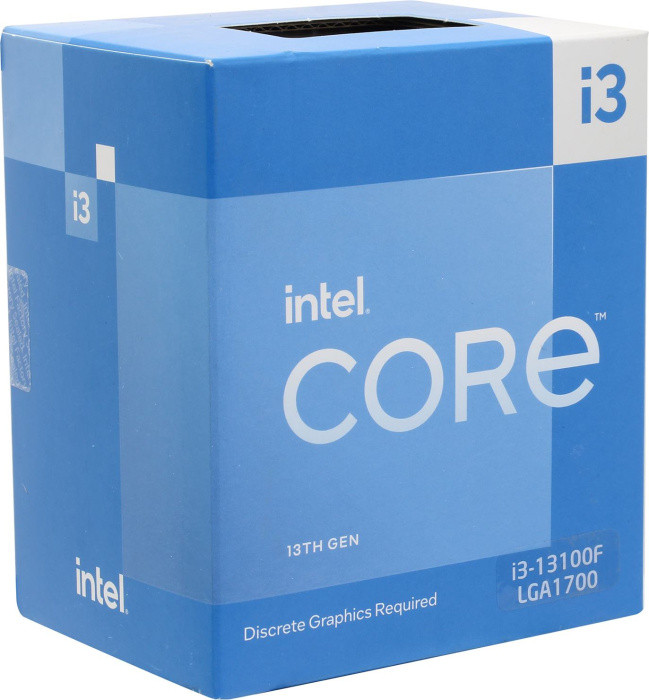 Процессор CPU Intel Core i3-13100F BOX LGA1700 4C/8T (4P 3.4/4.5GHz ) 12MB 58W (Без видео) - фото 1 - id-p214265705