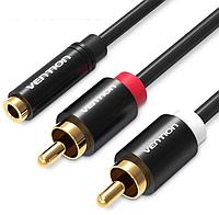 Кабель Vention VAB-R01-S200 аудио Jack 3,5 mm F/2RCA M - 2м