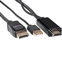 Кабель-переходник HDMI(M) +USB--- DP(M) 4K*60Hz 1.8M, VCOM CG599AC-1.8M