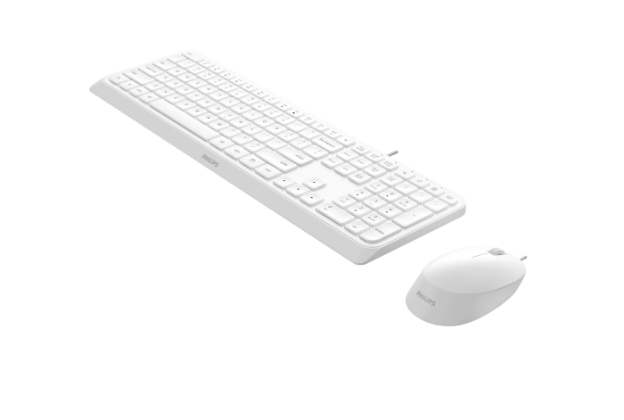 Клавиатура+Мышь PHILIPS SPT6207W/87 USB 2.0 104 клав/3 кнопки 1000dpi, русская заводская раскладка, белый