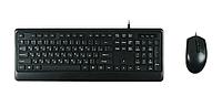 Комплект клавиатура+мышь Keyboard/mouse set MK120, USB wired, 104 кл, 1000DPI, 1.8m, black, Foxline