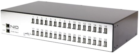 Сетевой концентратор USB NIO-EUSB 32EPCL USB/IP хаб на 32 порта с 2 блоком питания / Ethernet 2 x 10/100/1000 - фото 1 - id-p214262912