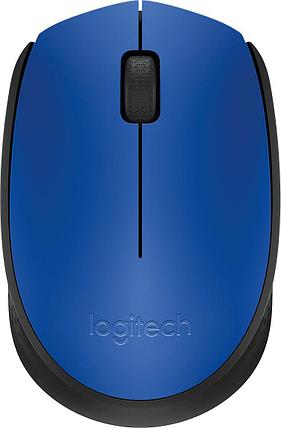 Мышь Logitech M171 синий/черный оптическая (1000dpi) беспроводная USB для ноутбука, фото 2