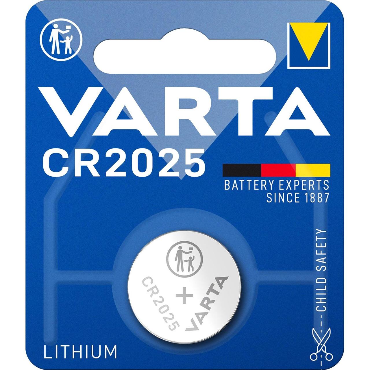 Батарейка Varta ELECTRONICS CR2025 BL1 Lithium 3V (6025) (1/10/100) VARTA 06025101401 - фото 1 - id-p214262034