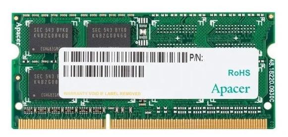 Apacer DDR3 SODIMM 4GB DS.04G2K.KAM PC3-12800, 1600MHz - фото 1 - id-p214272782