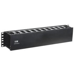 19" пластиковый кабельный органайзер с крышкой, глубина 60мм, 2U, черный ITK CO05-2PC - фото 1 - id-p214262073
