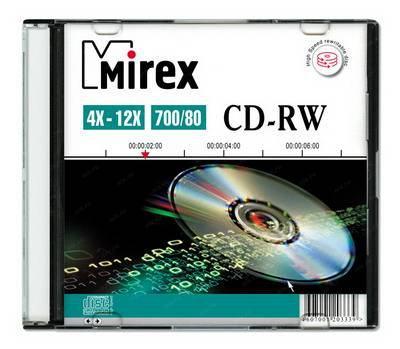 Диск CD-RW Disc Mirex 700Mb 4-12x 202318 - фото 1 - id-p214262995