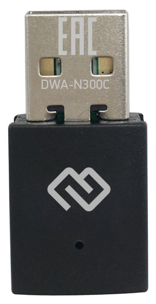 Сетевой адаптер WiFi Digma DWA-N300C N300 USB 2.0 (ант.внутр.) 1ант. (упак.:1шт) - фото 1 - id-p214264992