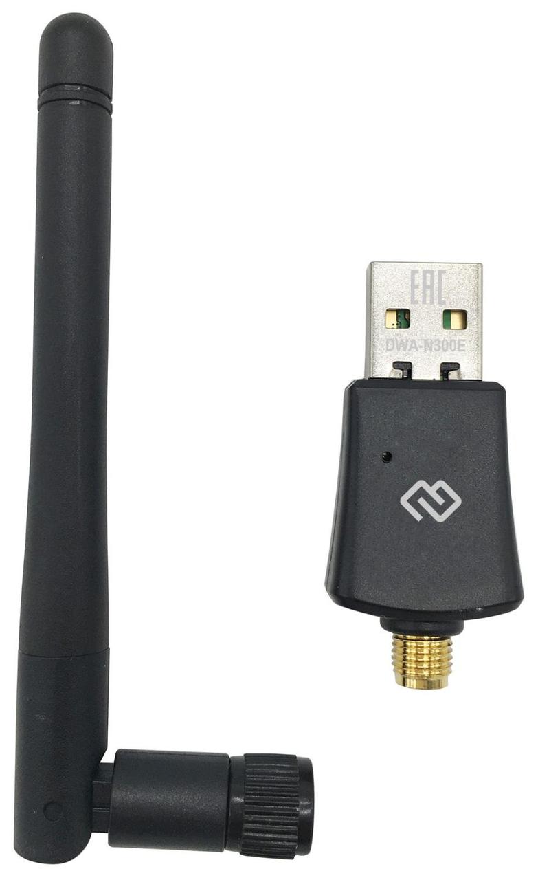 Сетевой адаптер WiFi Digma DWA-N300E N300 USB 2.0 (ант.внеш.съем) 1ант. (упак.:1шт) - фото 1 - id-p214264997