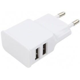 Cablexpert Адаптер питания 100/220V - 5V USB 2 порта, 2.1A, белый (MP3A-PC-11 ) - фото 1 - id-p214276260