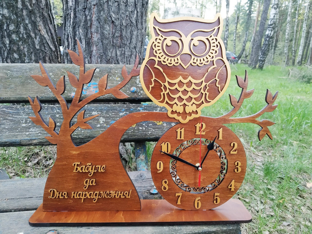 Часы с деревом и совой - фото 4 - id-p157986946