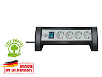 Удлинитель настол. 1,8м (4 роз., 3.3кВт, с/з, выкл., ПВС) Brennenstuhl Premium-Line (чер./свет.-серый, провод