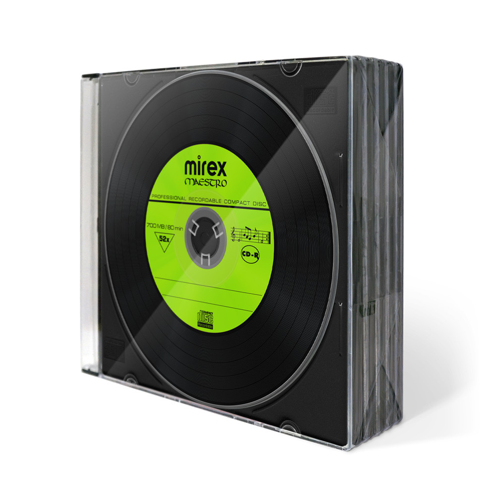 Диски CD-R - MIREX MAESTRO 700MB 52x Slim Case 5 pack (Vinyl) 5шт. - фото 1 - id-p214279340