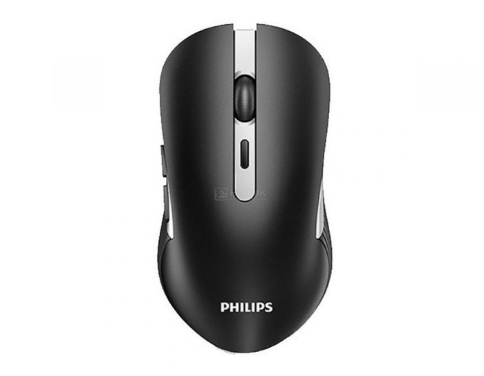 Мышь беспроводная Philips M525 SPK7525, 1600dpi, Wireless/USB, Черный/Серебристый