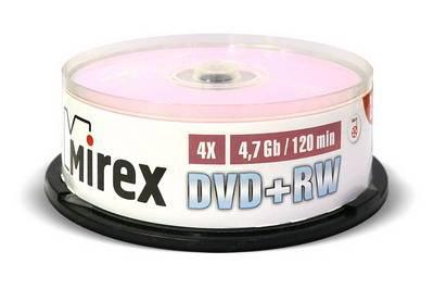 Диск DVD+RW Disc Mirex 4.7Gb 4x уп.25 шт на шпинделе 202592 - фото 1 - id-p214263109