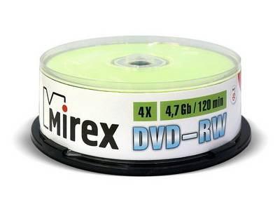 Диск DVD-RW Disc Mirex 4.7Gb 4x уп.25 шт на шпинделе 202530 - фото 1 - id-p214263110