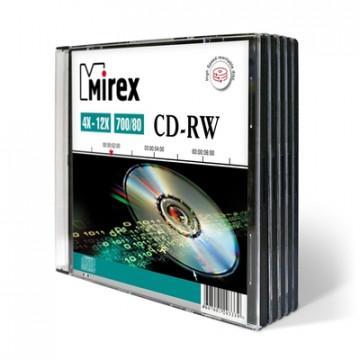 Диск CD-RW Mirex 700 Mb 12х Slim Case (5) (5/200) 202325 - фото 1 - id-p214263116