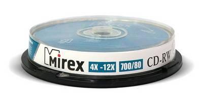 Диск CD-RW Disc Mirex 700Mb 4-12x уп.10 шт на шпинделе 203384 - фото 1 - id-p214263117