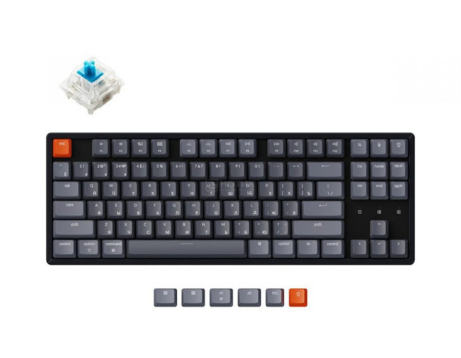 Клавиатура механическая беспроводная Keychron K8G2, Bluetooth, White LED подсветка, Gateron Blue Switch, - фото 1 - id-p214274938