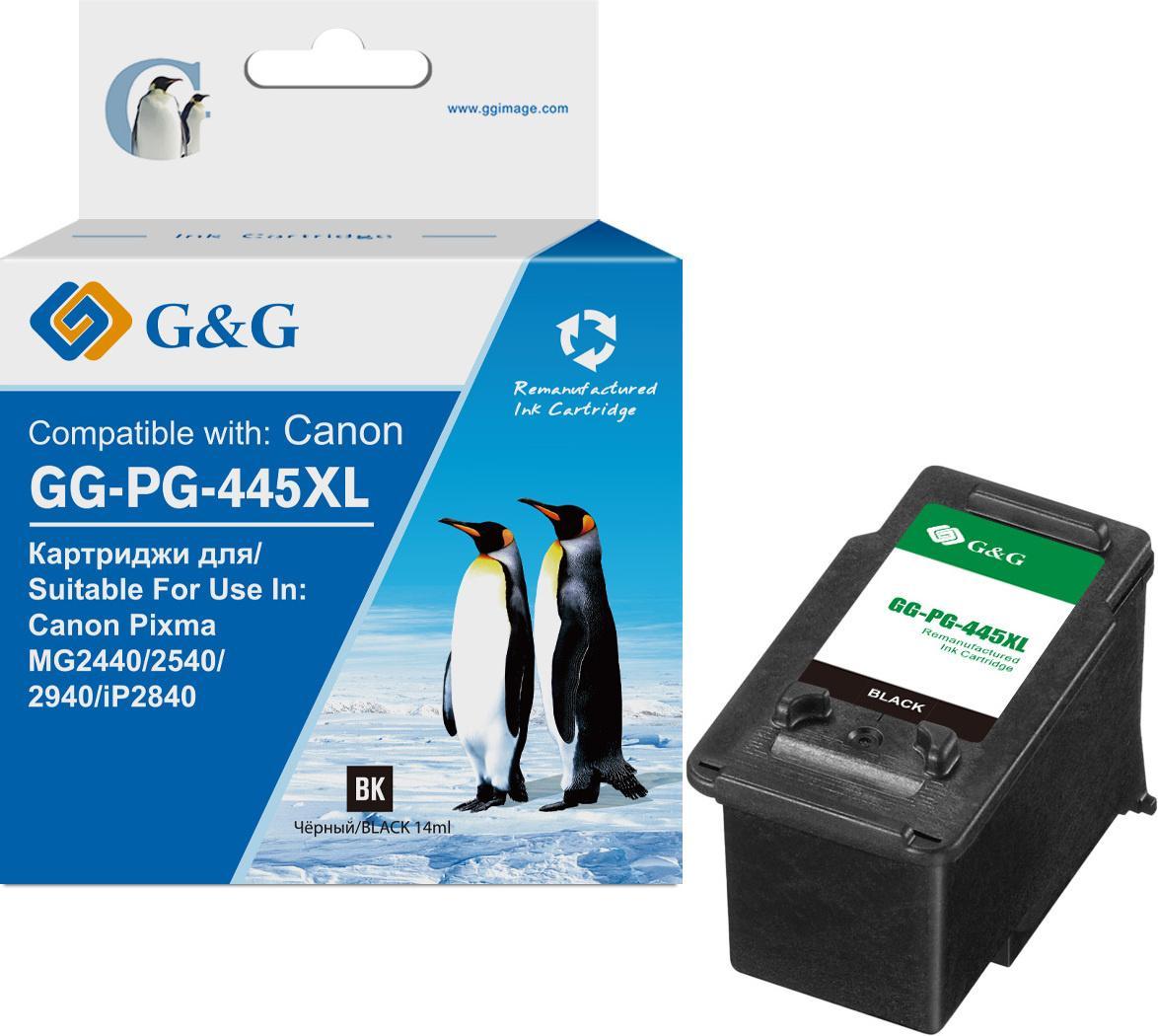 Картридж струйный G&G GG-PG-445XL черный (15мл) для Canon Pixma MG2440/2540/2940 - фото 1 - id-p214271976