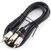 Кабель аудио Cablexpert CCAB-02-35M2RM-1.5MB. 3.5 джек(M)/2х RCA (M), черный, 1.5м, блистер